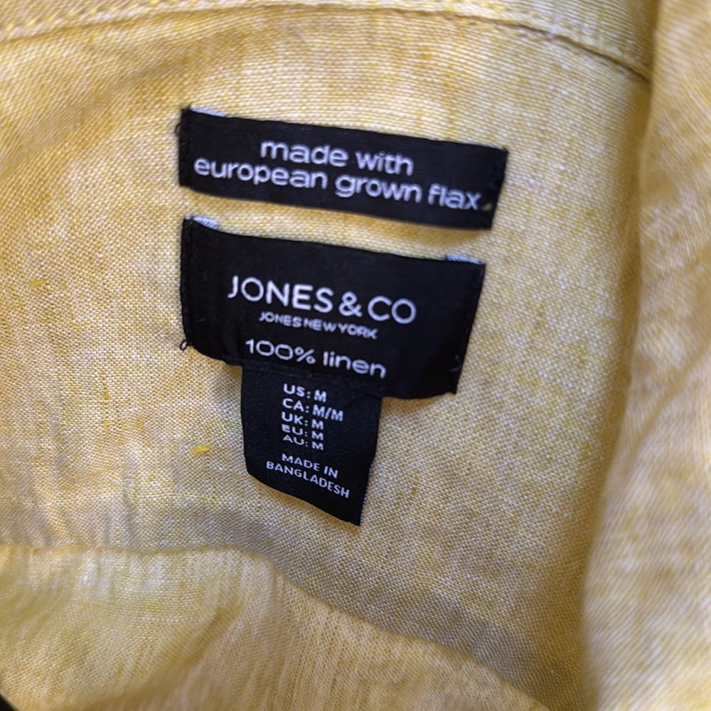 Jones NY Linen Jean Jacket in Lemon 🍋 Yellow - Picture 8 of 10